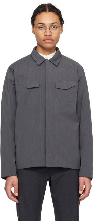 Veilance Zip-up Shirt Jacket In Grey