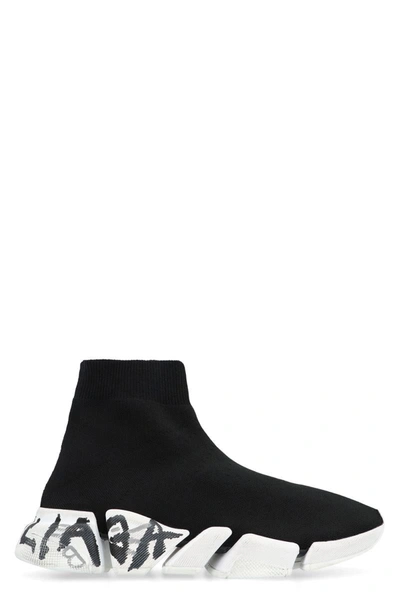 Balenciaga Speed 2.0 Knitted Sock-sneakers In Black