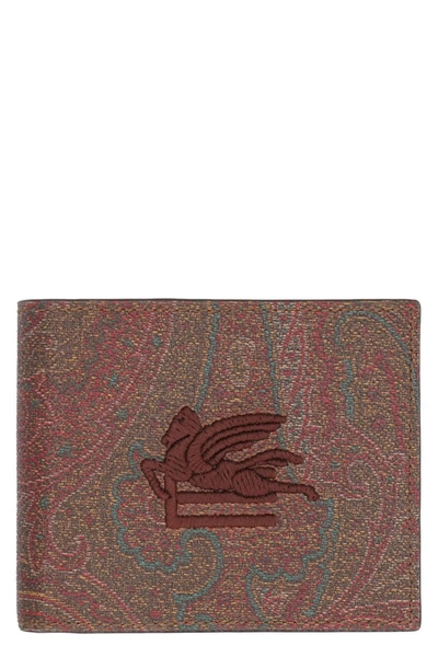 Etro Paisley Print Wallet In Multicolor