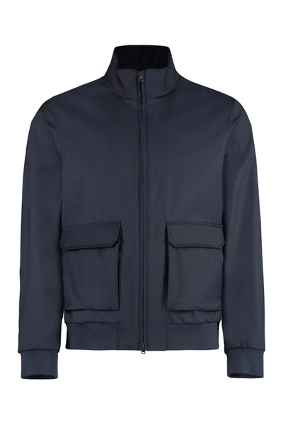 Herno Zipped Casual Jacket In Blue