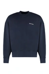 Palm Angels Men's Cotton Crew-neck Sweatshirt In Blue
