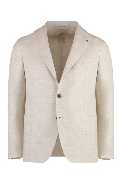 Tagliatore Cotton Blend Single-breast Jacket In Sand