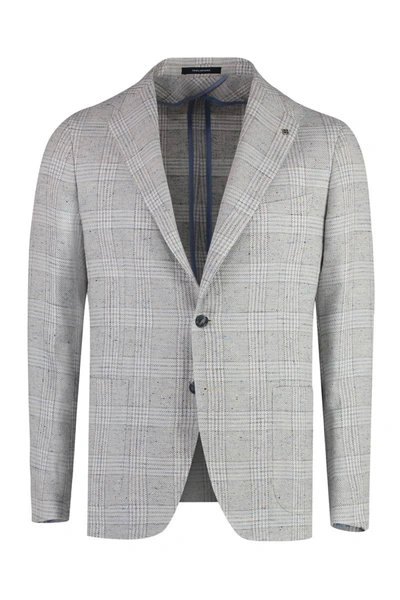 Tagliatore Cotton Blend Single-breast Jacket In Grey