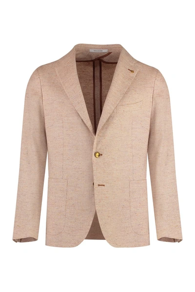 Tagliatore Cotton Blend Single-breast Jacket In Salmon Pink