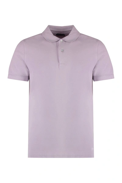 Tom Ford Short-sleeve Cotton Polo Shirt In Lilac