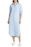 Frank & Eileen Rory Long Sleeve Cotton Denim Shirtdress In Glacier