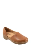 Softwalk Addie Womens Leather D'orsay Clogs In Cognac