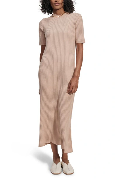 Varley Maeve Rib Midi Sweater Dress In Pink