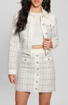 Guess Women's Clarissa Long-sleeve Tweed Jacket In White