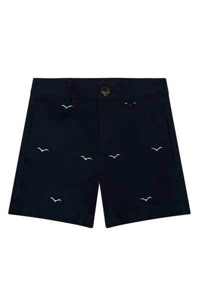 Brooks Brothers Kids' Seagull Embroidered Cotton Chino Shorts In Navy