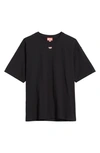 Diesel Mens  T-boxt Logo-embroidered Relaxed-fit Cotton T-shirt In Black