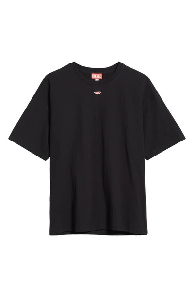 Diesel Mens  T-boxt Logo-embroidered Relaxed-fit Cotton T-shirt In Black