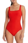 BLEU BY ROD BEATTIE WALK THE LINE FLOATING UNDERWIRE ONE-PIECE SWIMSUIT