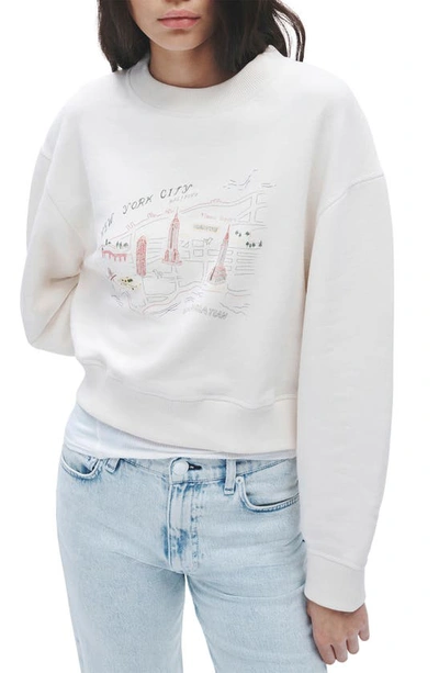 Rag & Bone Vintage Nyc Tourist Crewneck Sweatshirt In Off White
