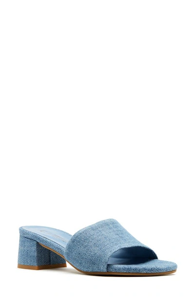 La Canadienne Frida Slide Sandal In Jeans Denim