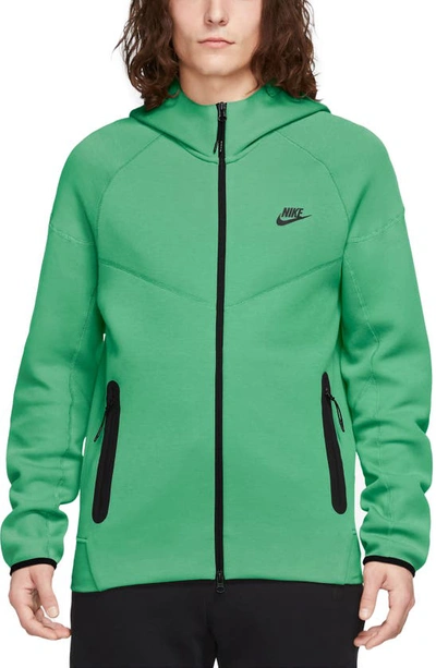 Nike Mens  Tech Fleece Full-zip Hoodie In Black/spring Green