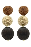 Panacea Bead Linear Drop Earrings In Multi