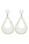 Panacea Raffia Teardrop Earrings In White