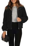 Petal And Pup Womens Lucia Zip Front Teddy Jacket In Black