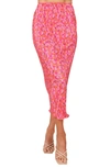 Petal And Pup Petal & Pup Minelli Floral Print Plissé Midi Skirt In Hot Pink