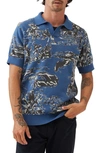 Rodd & Gunn Hindley Creek Palm Tree Jacquard Polo Sweater In Lake