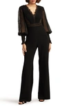 Tadashi Shoji Pintuck Pleat Long Sleeve Jumpsuit In Black