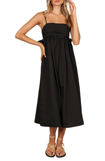 Petal And Pup Womens Alice Bow Back Midi Dress In Black