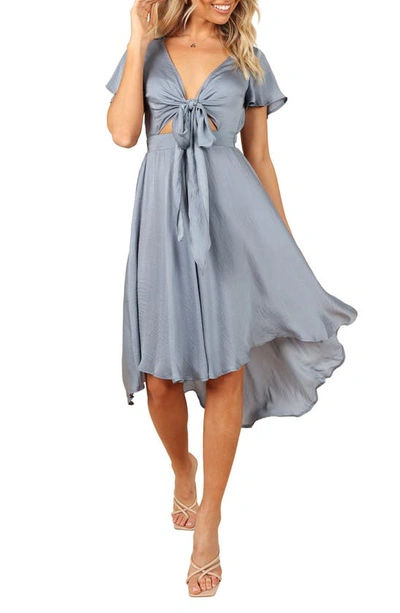 Petal And Pup Womens Amanda High Low Tie Front Dress In Blue