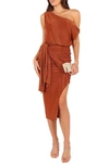 Petal And Pup Womens Santiago Off Shoulder Midi Dress In Bronze