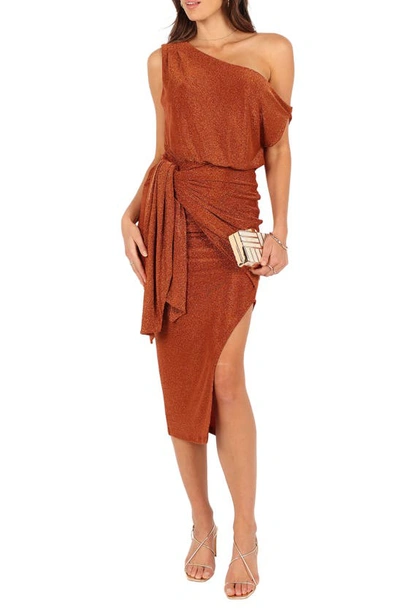 Petal And Pup Womens Santiago Off Shoulder Midi Dress In Bronze