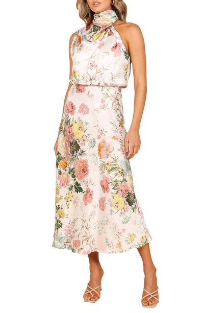 Petal And Pup Womens Anabelle Halter Neck Midi Dress In White Floral