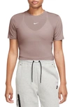 Nike Women's  Sportswear Essential Slim Cropped T-shirt In Purple