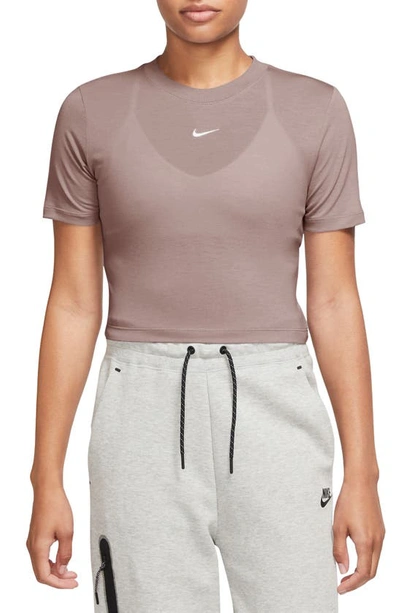 Nike Women's  Sportswear Essential Slim Cropped T-shirt In Purple