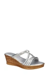 Tuscany By Easy Street® Elvera Wedge Sandal In Silver