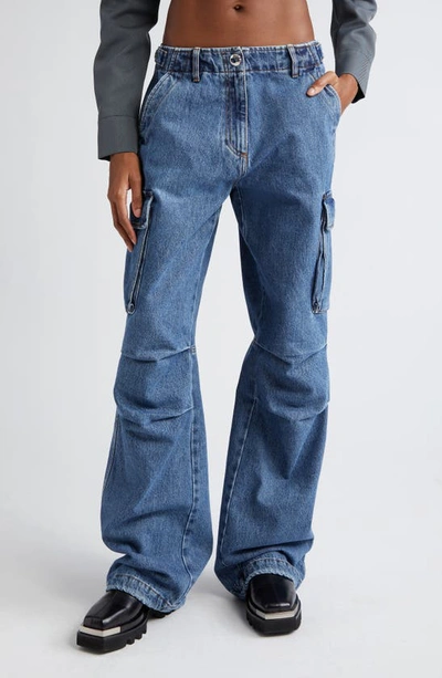 Coperni Womens Washed Blue Straight-leg Mid-rise Denim Jeans