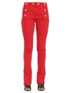 BALMAIN FLARE BIKER TROUSERS,7703707