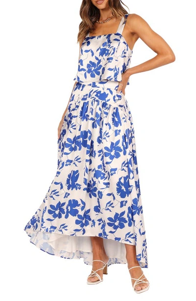 Petal And Pup Womens Lulu Top And Skirt Set In Blue Floral