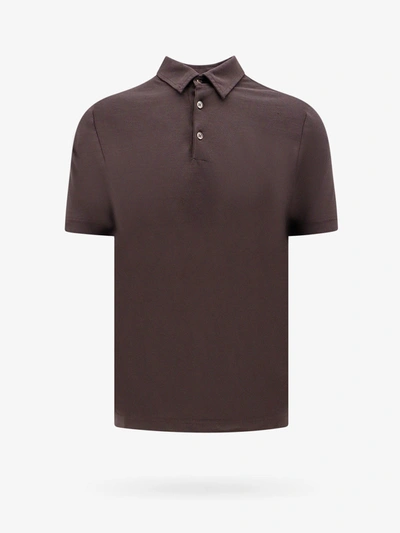 Zanone Polo Shirt In Brown