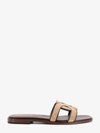 Tod's Bicolor Chain Slide Sandals In Beige