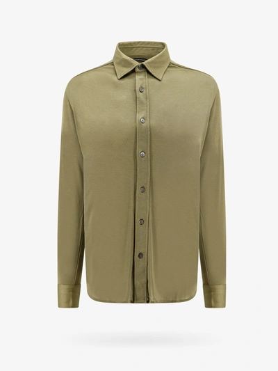 Tom Ford Silk-jersey Shirt In Green