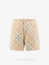 Burberry Check Print Swim Shorts In Beige