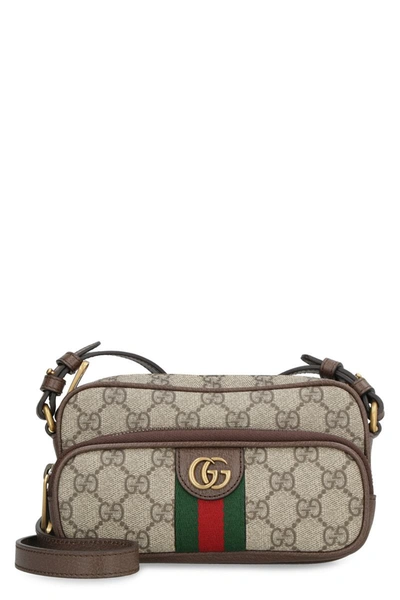 Gucci Ophidia Messenger Bag In Gg Supreme Fabric In Beige