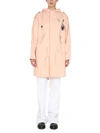 Raf Simons Parka With Logo Patch In Pink