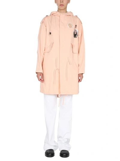 Raf Simons Photograph-print Hooded Coat In Pink