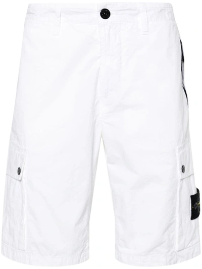 Stone Island Slim Fit Cargo Shorts ‘old' Treatment In White