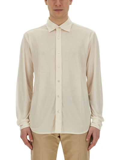 Tom Ford Silk Shirt In Ivory