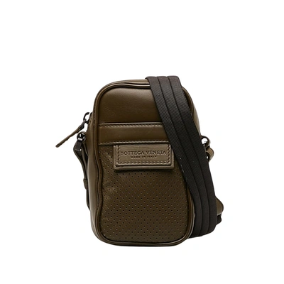Bottega Veneta Intrecciato Khaki Leather Shoulder Bag ()