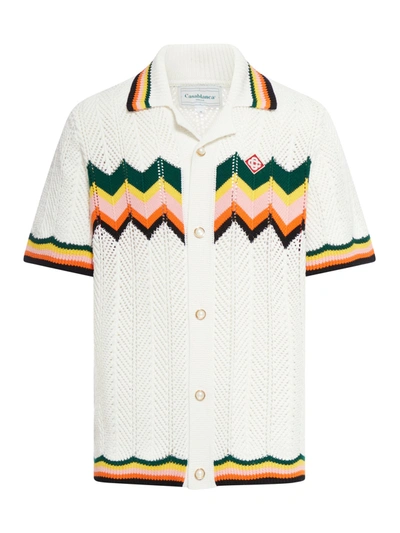 Casablanca Short-sleeved Shirt In White,multicolor
