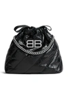 BALENCIAGA CRUSH XS QUILTED TOTE BAG FOR WOMEN IN BLACK