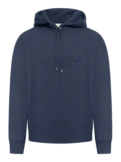 Maison Kitsuné Bold Fox Head Patch Oversize Hoodie In Blue